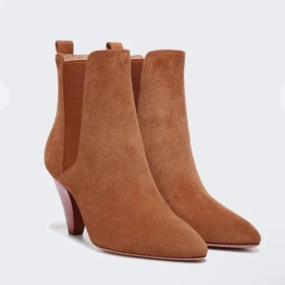 Veronica beard Baxter brown suede‎ cone heel Chelsea Booties size 9.5 new!